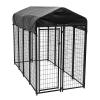 Quality 4x8x6 ft Outdoor Large Galvanized Welded Wire Dog Kennel With Cover for sale