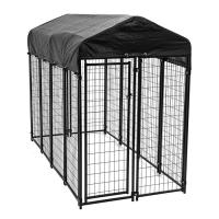China 4x8x6 ft Outdoor Large Galvanized Welded Wire Dog Kennel With Cover for sale