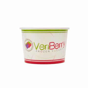 Quality 4OZ Frozen Yogurt Food Paper Cup Ripple Wall Disposable for sale