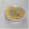 China Gold tone metal souvenir coins with enamel in clear plastic box package factory