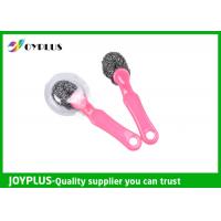 China New Designed Stainless Steel Scourer Ball With Plastic Handle factory