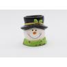 China Novelty Ceramic Tea Light Holder , Snowman Candle Tea Light Holder For Christmas factory