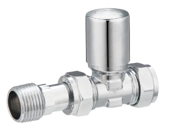 Quality Modern Straight Radiator Valves 15mmx1/2'' For Copper Pipe With Valve Tail Chrome Plated for sale