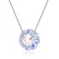 Quality 43cm Crystal Ball Pendant Necklace 18k Valentine Antique Silver Necklace SGS for sale