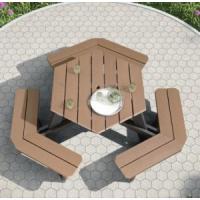 China Cast Aluminum Conjoined Table Chair Outdoor Benches Garden Furniture factory