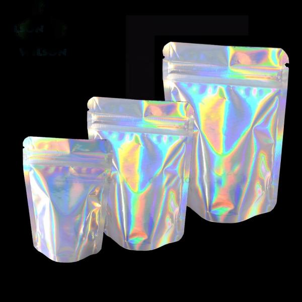 Quality Foil Laminated Laser Custom Hologram Custom Stand Up Pouch Mylar Zipper Bag for sale