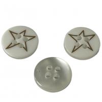 China Faux Pearl 20mm Resin Buttons SilKed Print Gold Star Use On Blouses Garment factory