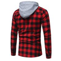 china Latest design custom long sleeve 100%cotton flannel shirts casual men hooded plaid shirts