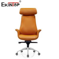 China Comfortable Synthetic Leather Office Chair Adjustable Swivel Orange Wheels factory