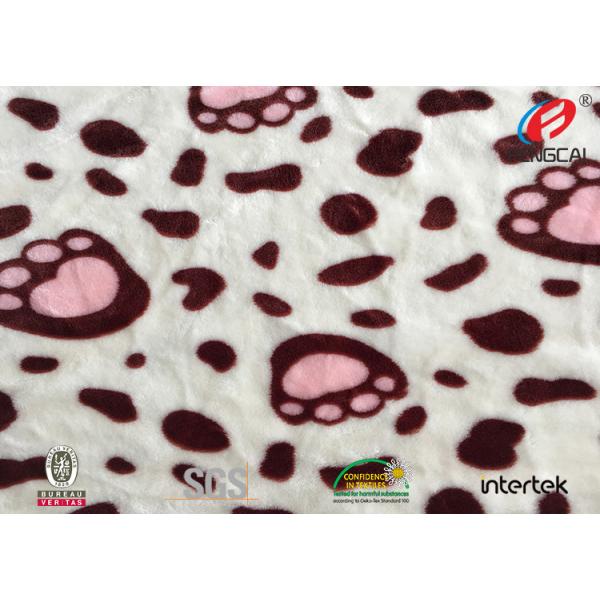 Quality 270gsm Super Soft Plushed Flannel Fabric , Polyester Velvet Fabric For Pajamas for sale