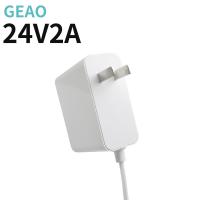 China Light 24V 2A Wall Mount Power Adapters With Surge Protection for sale