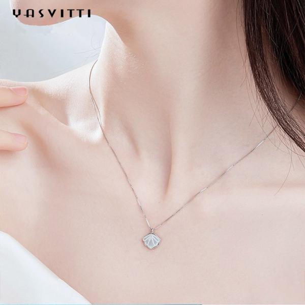 Quality Pearl Shell Natural Clavicle Chain Necklace 925 Sterling Silver Necklace​ for sale