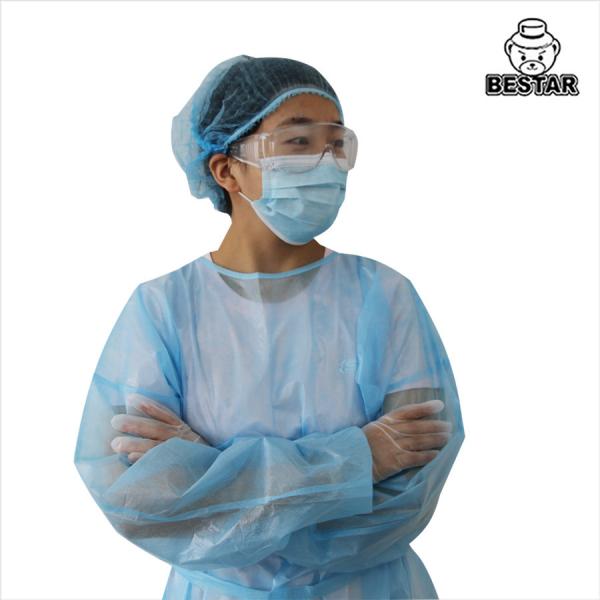Quality Level 2 SPP PE Plastic Disposable Isolation Gown For Medical for sale