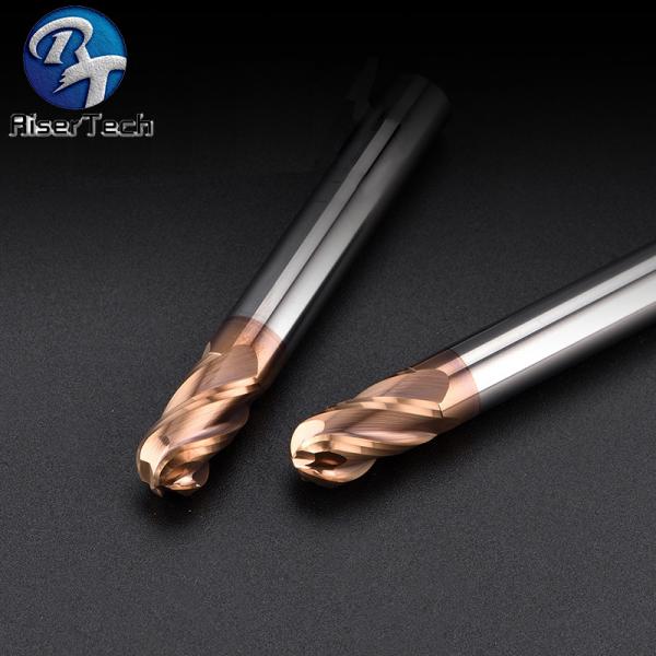Quality Solid Carbide 4 Flute Ballnose Endmill 6mm Coated HRC55 HRC60 For Wood And Metal Working for sale