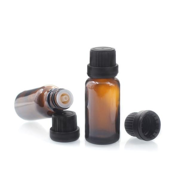 Quality 20ml Amber Oil Dropper Glass Bottle With Orifice And Cap for sale