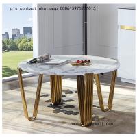 China European style creative stainless steel coffee table modern tempered glass table for sale