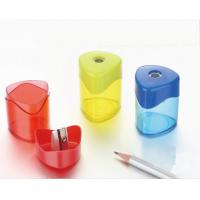 China triangle Pencil Sharpener with container plastic pencil sharpener factory
