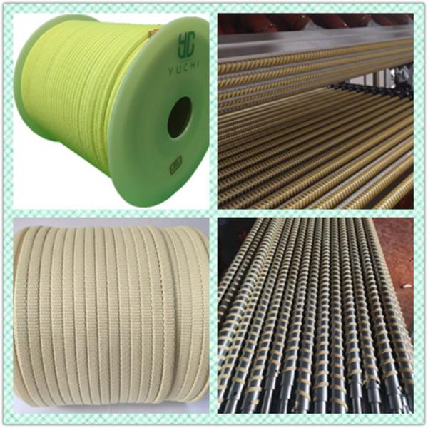 Quality 100% kevlar Braided  aramid yarn ropes for glass tempering machine oven for sale