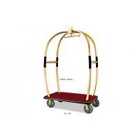 China Stainless Steel Chrome / Brass Finish Hotel Luggage Trolley / Rolling Baggage Cart for sale
