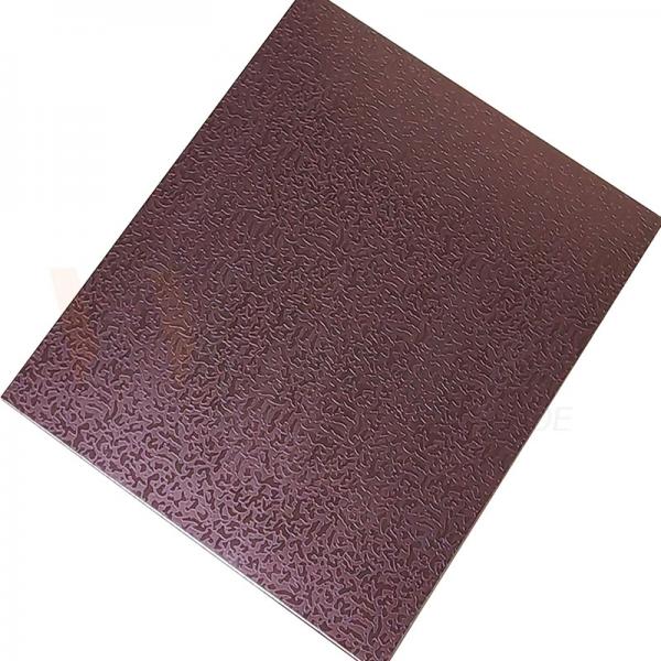 Quality 1500mmx300mm Decorative Stainless Steel Sheet Rose Red Stone Pattern Etched Finished for sale