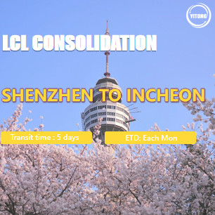 Quality Each Monday LCL International Shipping Ocean From Shenzhen  To Incheon South Korea for sale