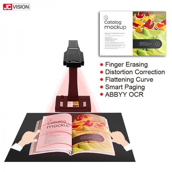 Quality OCR Portable Document Scanner With Finger Erasing / Curve Correction Zero Edge for sale