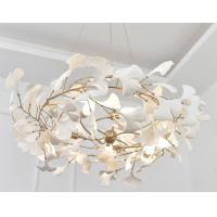 China Creative Ceramic Ginkgo Leaf Chandelier Ceiling Light Adjusted Hanging Wire for sale