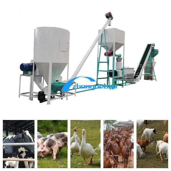 Quality 1000kg/H Feed Pellet Production Line Livestock Poultry Feed Production Machine for sale