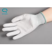 China Clean Room Anti Static Gloves For Electrostatic Discharge ESD PU Palm Glove factory