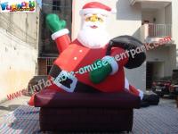 China Giant Inflatable Christmas Decorations Santa Claus For Outdoor factory