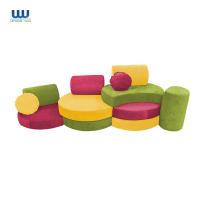 China Kid'S modular foam play couch Furniture Circle Sofa With Micro Suede Fabric factory
