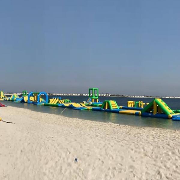 Quality 350 people 212*40m Inflatable Water Park Logo Printed for sale