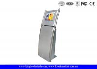 China Customizable Information Touch Screen Kiosk Stand With Two Stainless Steel Poles factory