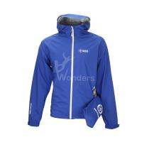 China Mens Waterproof Lightweight Rain Jacket With Packable Pocket factory