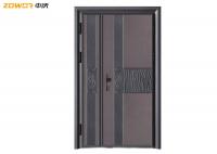 China Luxury House Wrought Iron Entry Doors With Tempered Glass Window factory