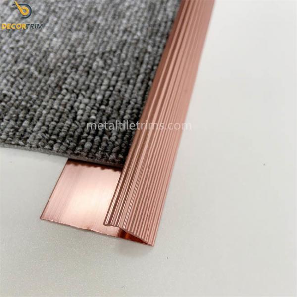 Quality Fluted Carpet Transition Strip Shiny Rose Red 8.4mm X 3000mm for sale