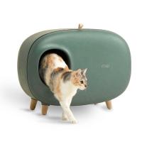 China Pet Cleaning Enclosed Kitty Litter Box , Lightweight Cat Litter Training Toilet factory