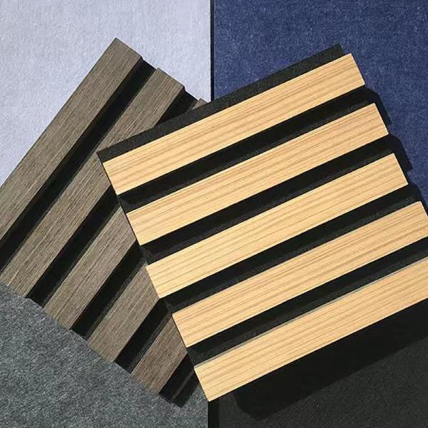 Quality Soundproof MDF Akupanel Wood Slatted Wall Acoustic Felt Panels for sale