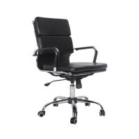 China Middle Back Modern Manager Office Chairs Black Coating Sled Frame factory