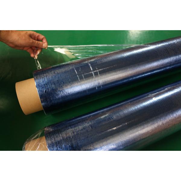 Quality 1.37m 30m PVC Film Roll For Wrapping Soft 50cm Width Blue Normal Clear for sale