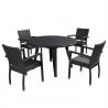 China Black 1.2mm Thickness Aluminum Tube Outdoor Table Chairs factory