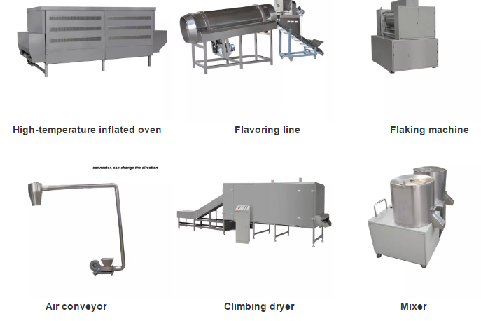 EN AS Standard 35m/42m Length Stainless Steel Corn Flakes Production Line