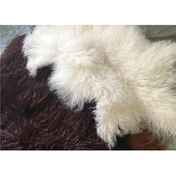 Quality Long curly Sheepskin Material Natural White Tibetan lambswool Mongolian fur hides for sale