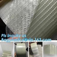 China Glass Mesh carpet tape,PET film glass fiber mesh tape,Fiberglass mesh tape for gypsum,160Mic Backing Fiberglass Double S factory
