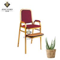 Quality Kids Plywood Soft Cushion Stackable Banquet Chair With Fabric Seat Iron Frame for sale