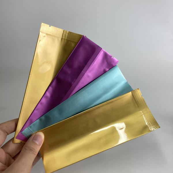 Quality Colorful Metallic Custom Plastic Bags Back Seal With Aluminum Foil Food Grade for sale