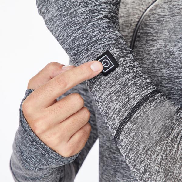 Quality Grey Heated Thermal Underwear For Winter Outdoor Activities for sale