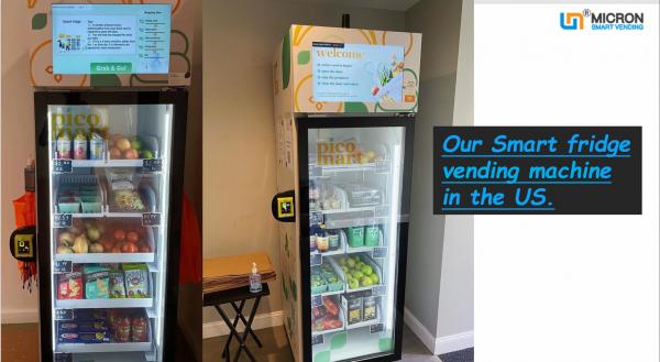 Micron smart fridge sandwich salad fresh food vending machine