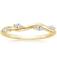 China Winding Willow 14K Yellow Gold Jewelry Ring With 2×4mm 0.40ct Diamond factory