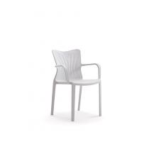 China White PP Training Room Tables And Chairs Plastic Dining Chairs With Armrest factory